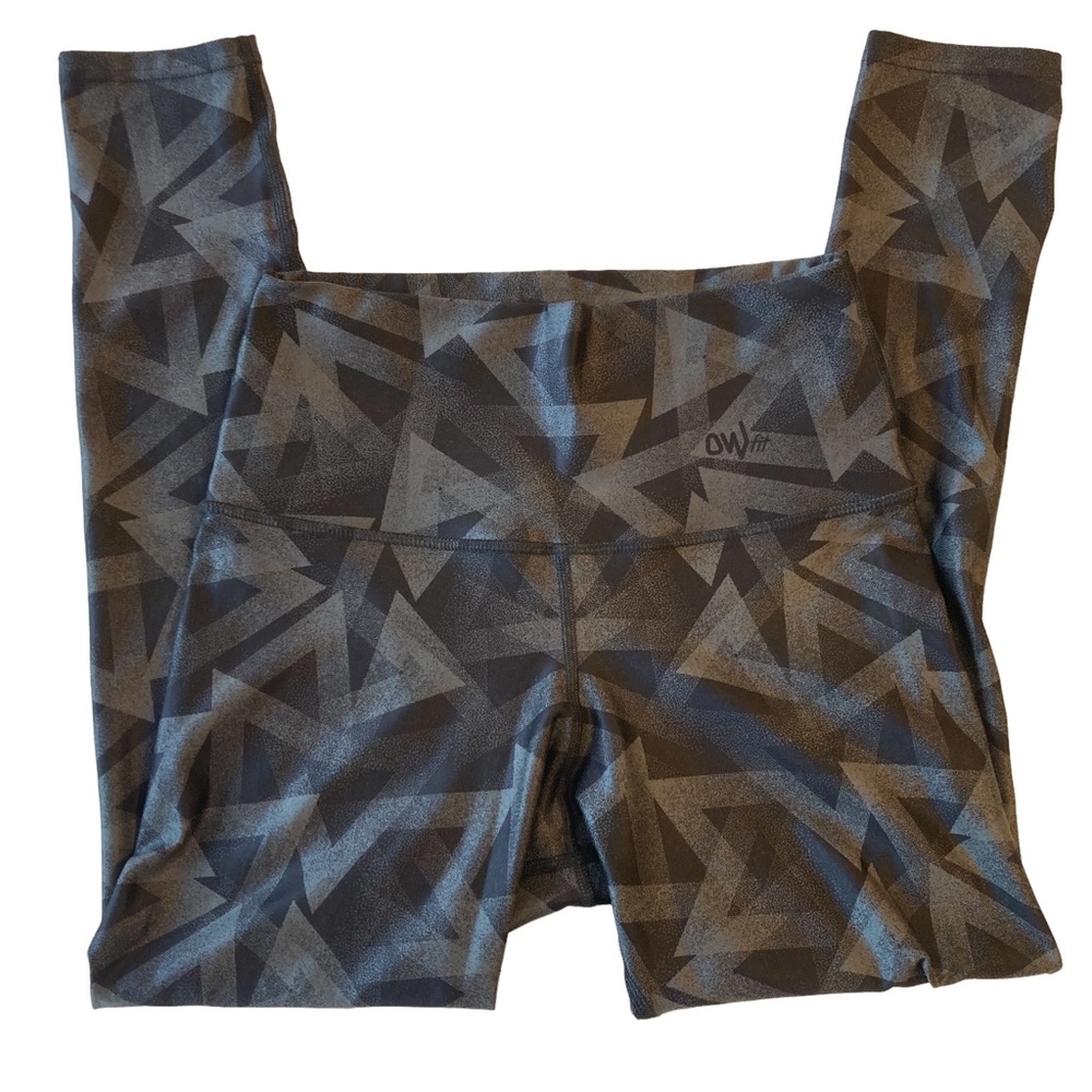 Owfit grey triangle leggings one size XS S M like new OWfit workout pants